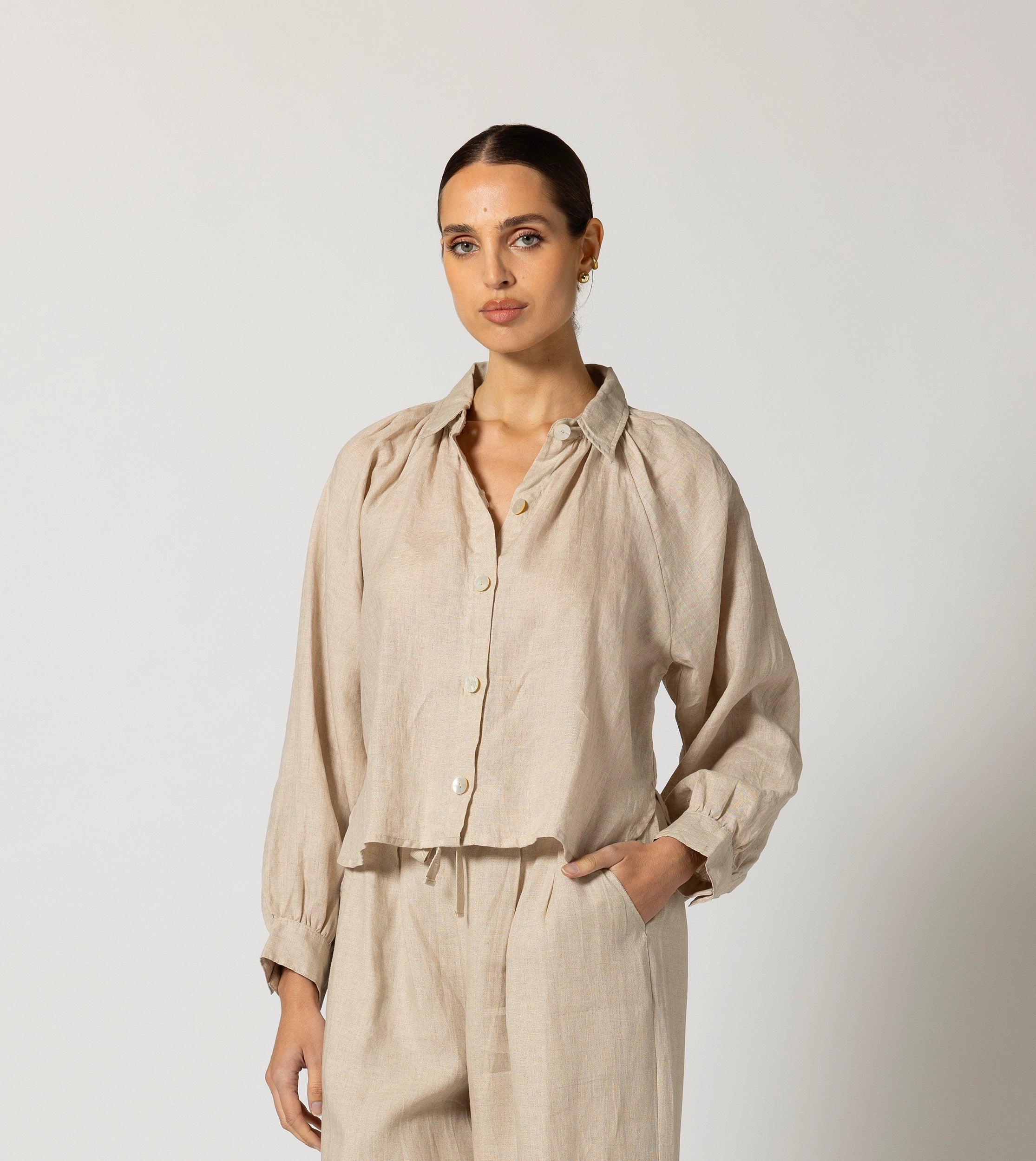 Fashionable Tops for Women Negara Blouse | Oatmeal