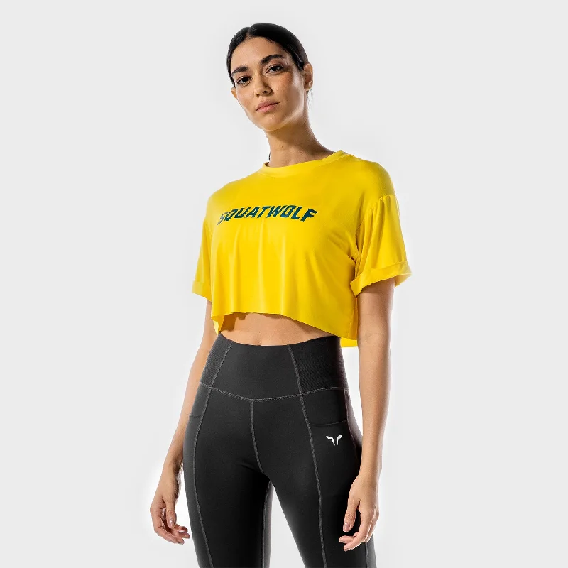 Women's Evening Outfit Iconic Crop Tee - Yellow