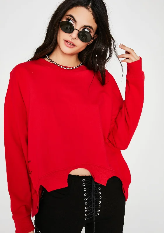 Classic Women's Apparel Never Stop Lace-Up Sweatshirt