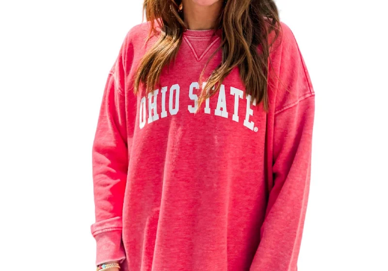 Trendy Fashion For Women Ohio State Burnout Sweatshirt In Pink