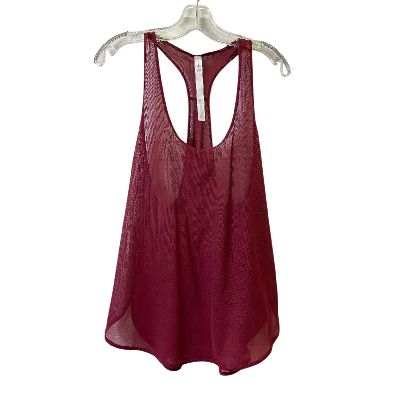 Athletic Tank Top By Lululemon In Maroon, Size:M