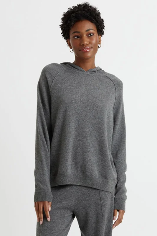 Premium Fabrics Dark-Grey Wool-Cashmere Boxy Hoodie