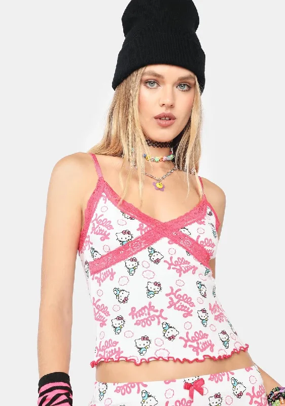 Women's Plus-Size Casual Outfit Hello Kitty Print Vest