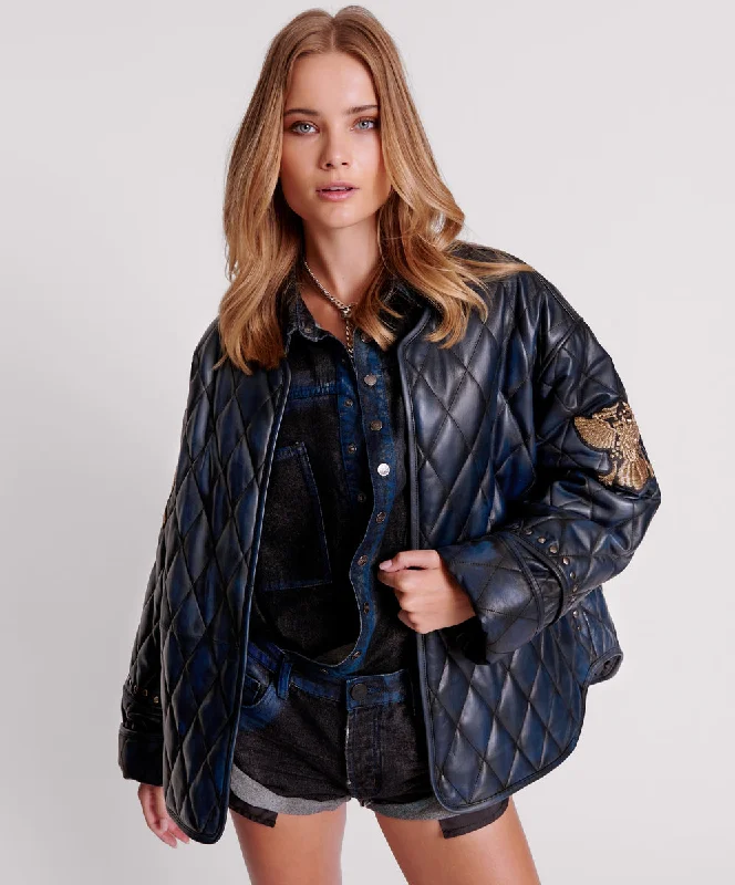 Women's Fashion Clothing EAGLE EYE LEATHER QUILTED JACKET