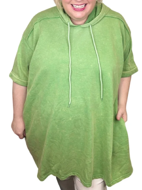 Women Apparel Trending Times Curvy Hoodie In Green