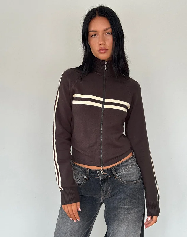 Trendy Women's Apparel for All Seasons Talisa Sporty Zip Through Jacket in Brown