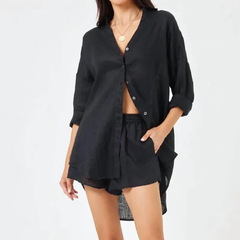 Vintage-Inspired Women's Apparel Rio Tunic Top In Black