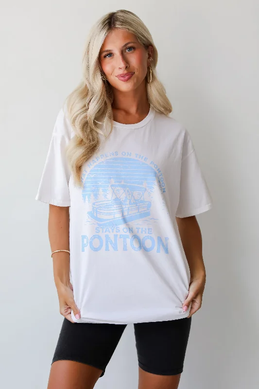 Clothes Women FINAL SALE - What Happens On The Pontoon Stays On The Pontoon Graphic Tee