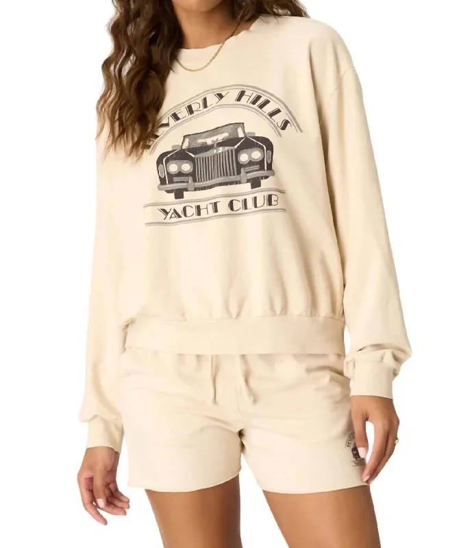 Best Boutiques Online Yacht Club Sweatshirt In Brushed Bone