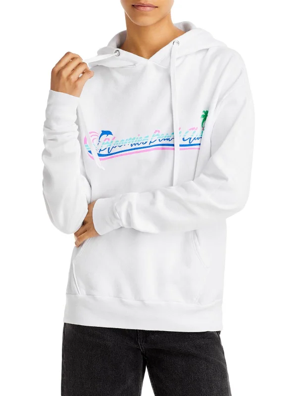 Online Clothing Stores Beach Club Womens Supima Cotton Graphic Hoodie