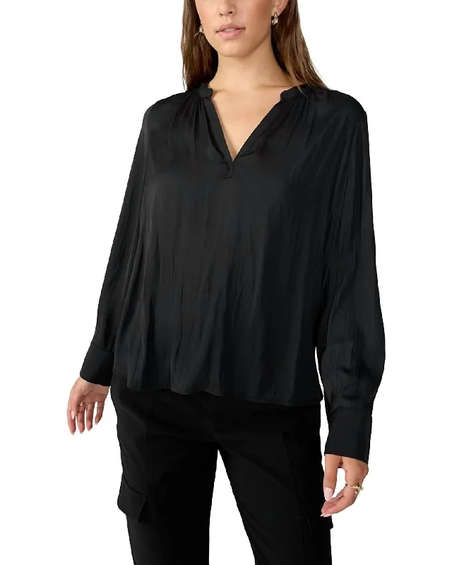 Women's Evening Outfit Lizzie Sateen Tunic In Black