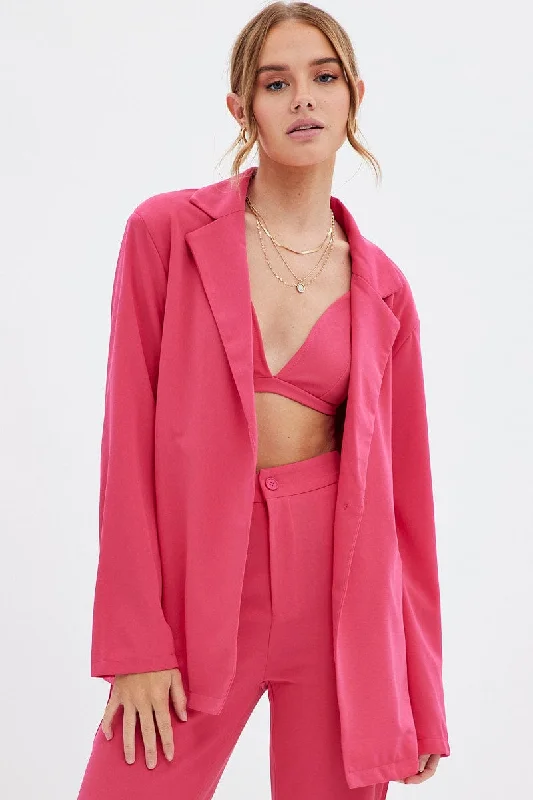 Seasonal Women's Fashion Trends Pink Oversized Blazer