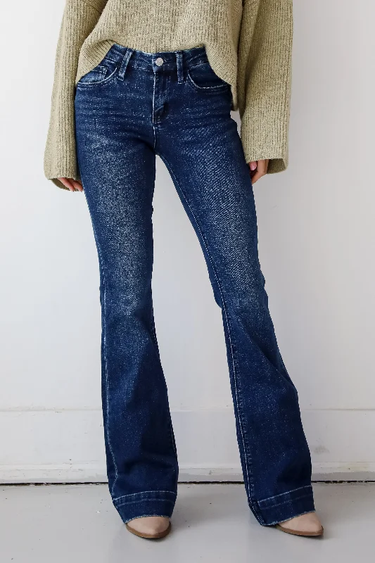 Exclusive Online Sale Julia Dark Wash Mid-Rise Flare Jeans