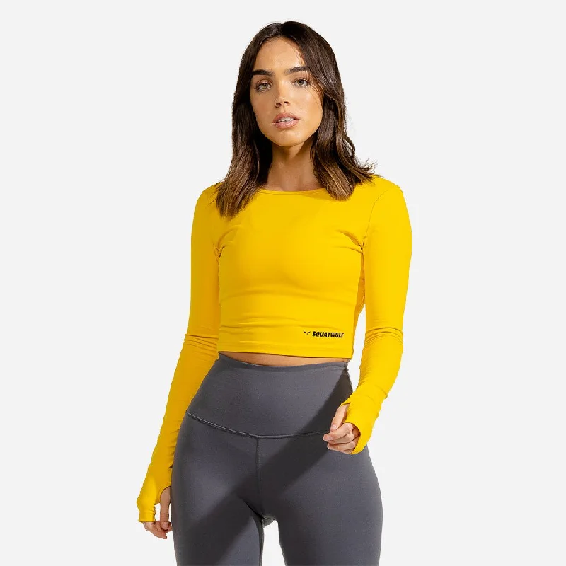 Women's Seasonal Garments Warrior Crop Tee - Yellow