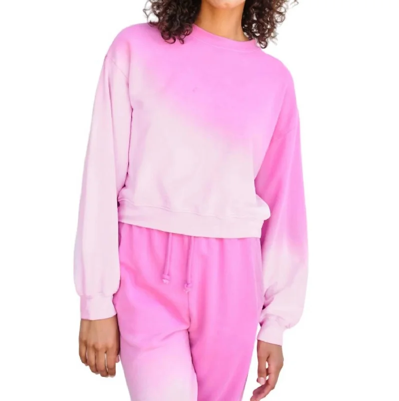 Women Online Clothing Boutiques Cropped Sweatshirt In Flamingo Ombre