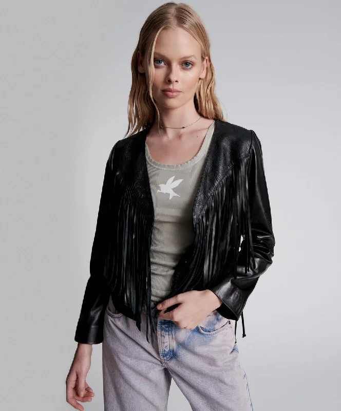 Women's Seasonal Attire WANDERER FRINGED LEATHER JACKET