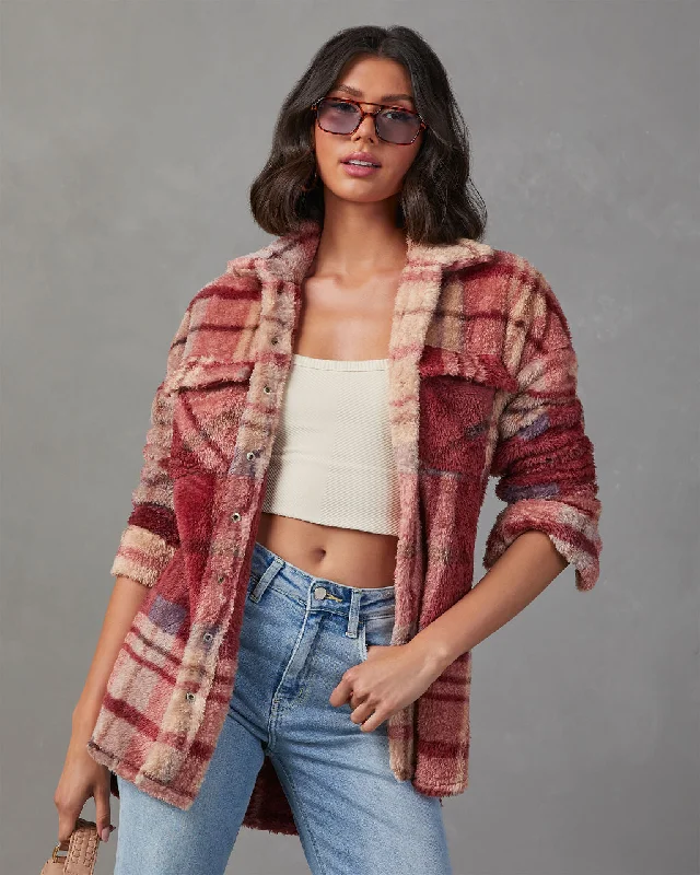 Casual Women's Clothing Mendocino Plaid Soft Knit Jacket