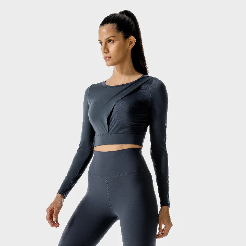 Women's Professional Attire LAB360° Wrap Top - Blue Nights