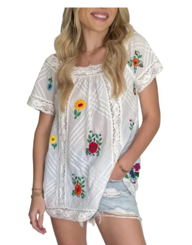 Luxury Fashion Flora Tunic In White