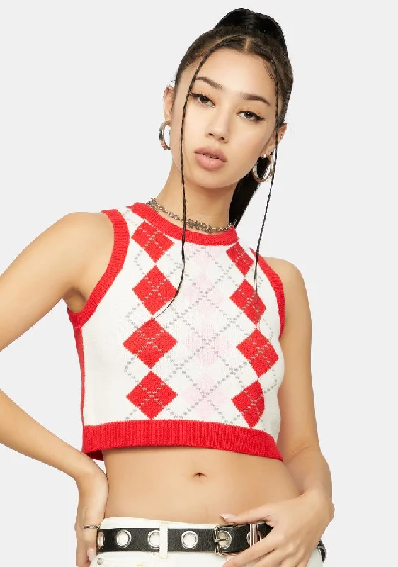 Timeless Women's Outfit Love Main Stage Cropped Argyle Vest