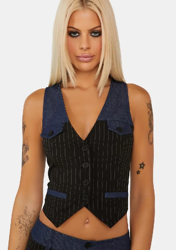 Women's Clothes And Apparel Sets Gemma Pinstripe Vest