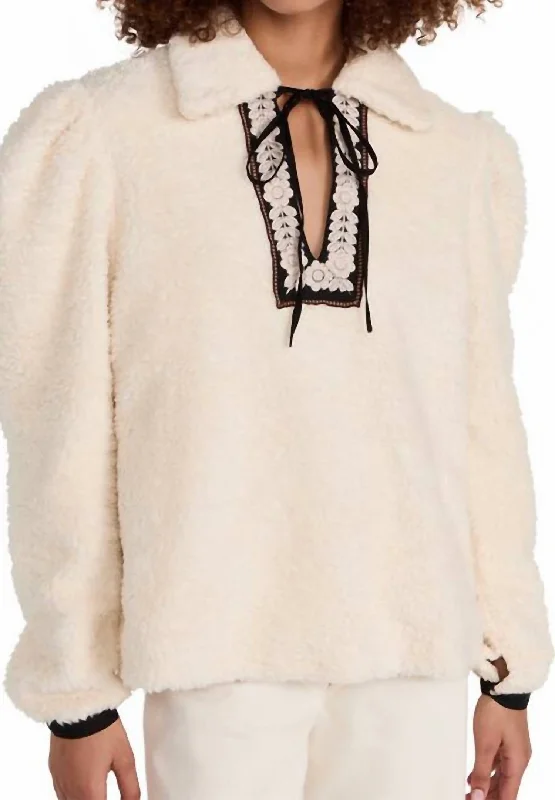 Fashion Sale Loretta Teddy Fleece Tunic In Cream Teddy