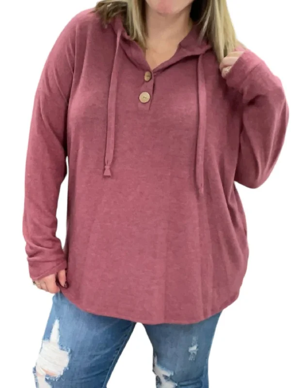 Women's High-Fashion Apparel Relaxed Fit Hoodie In Magenta