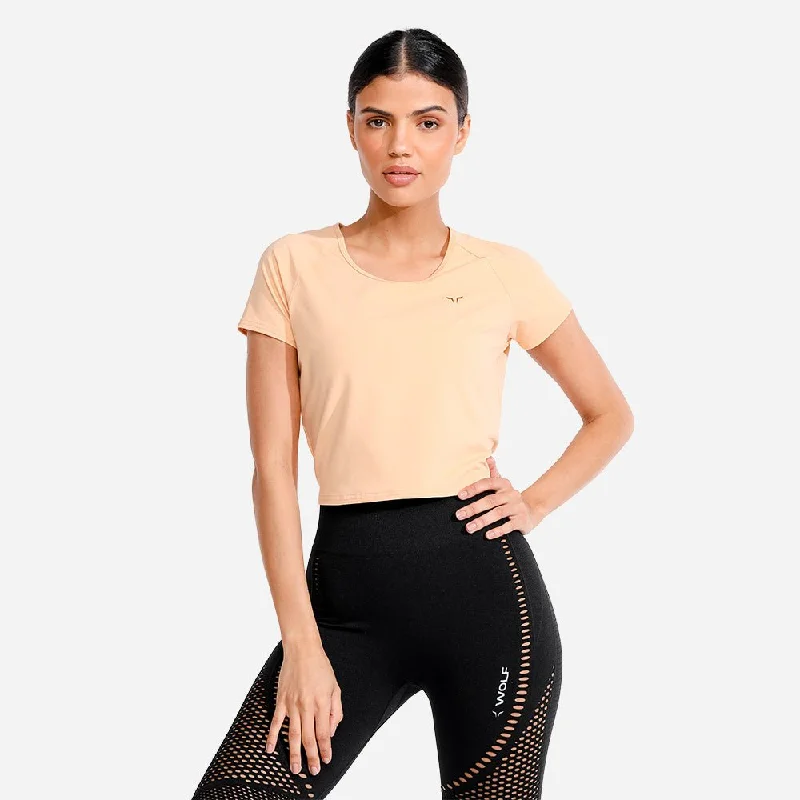 Trendy Street Style Evolve Crop Tee - Apricot