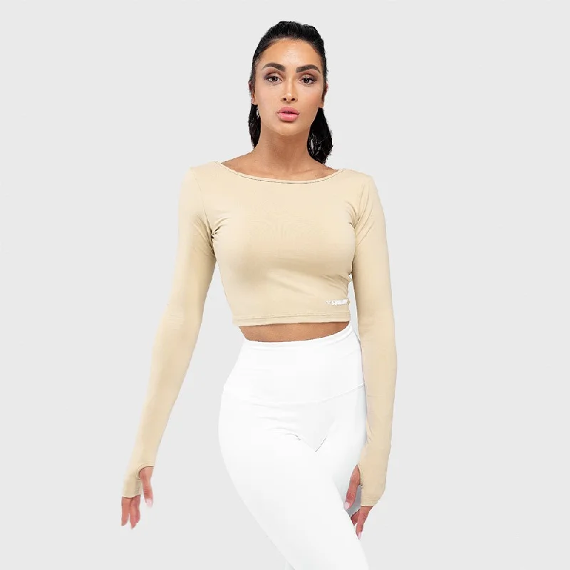 Chic Casual Style Warrior Crop Tee - Beige