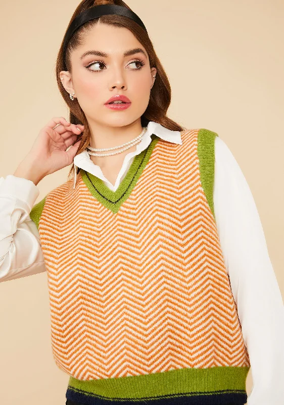 Casual Attire For Women Ginger Gallery Gal Herringbone Sweater Vest