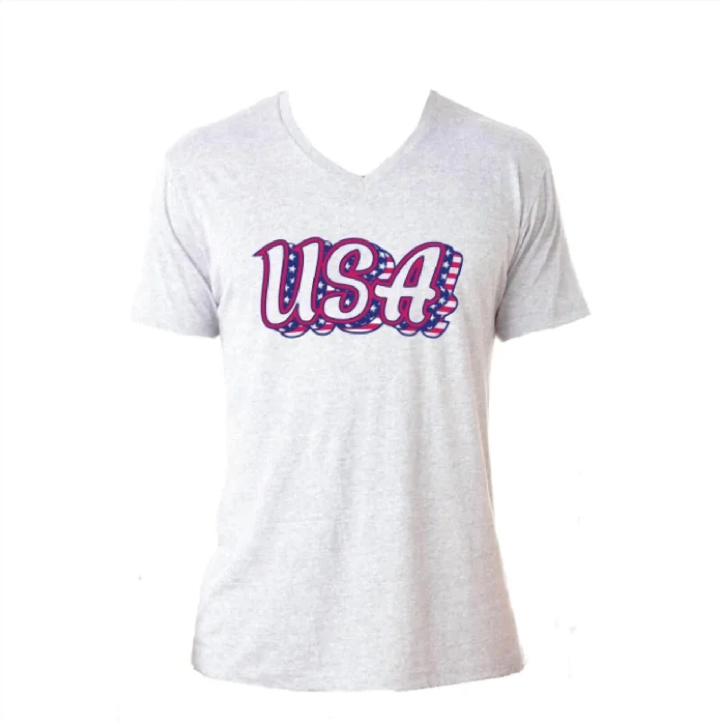 Chic Women's Attire Usa Graphic Tee In Grey