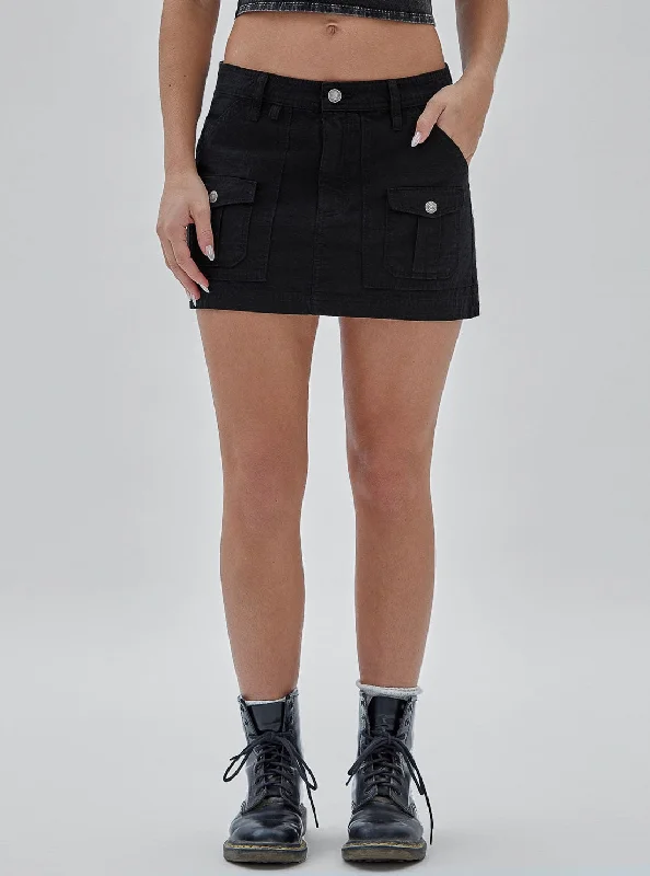 Festival Fashion Guess Originals Black Ripstop Mini Skirt