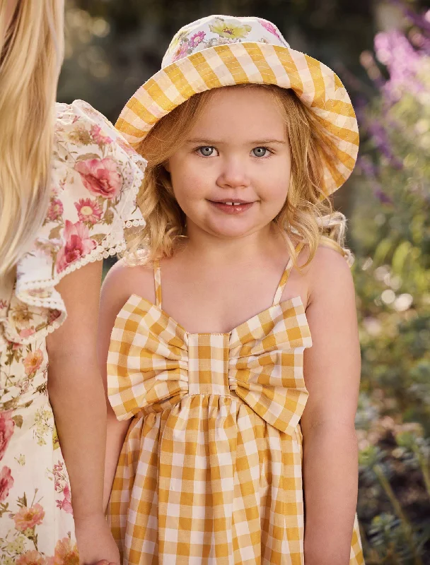 Casual Wear Helena Bow Gingham Girls Dress