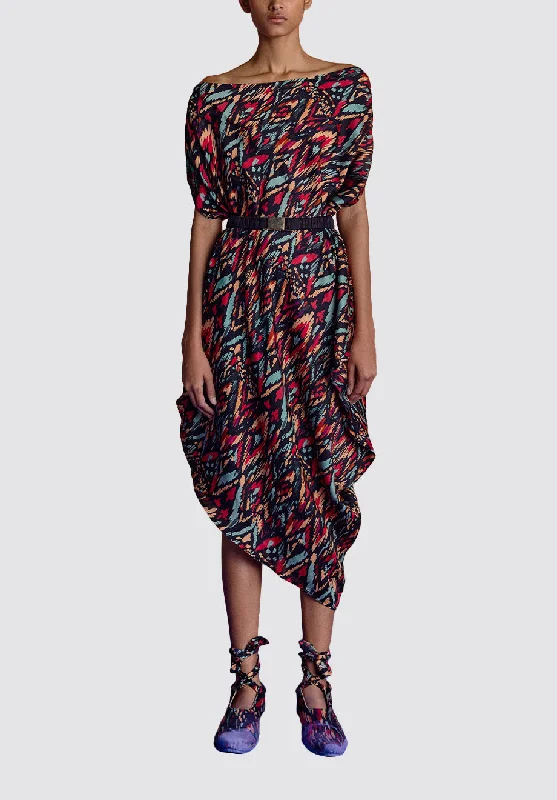 Women's Trendy Clothes Ikat Draped Dress