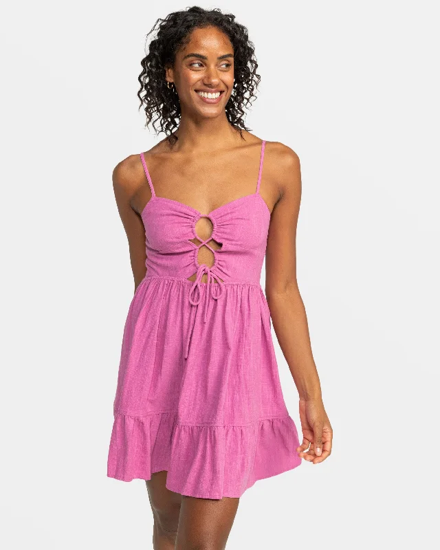 Relaxed Fit Women's Fashion Jasmine Breeze Mini Dress - Rosebud