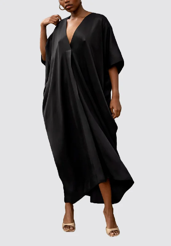 Women's Vacation Attire Kin Kaftan | Black Shimmer