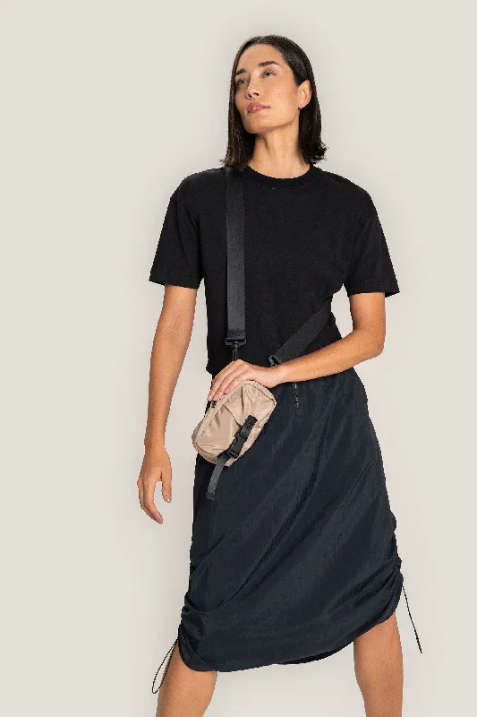 Women's Trendy Apparel Nylon Tech Midi Skirt