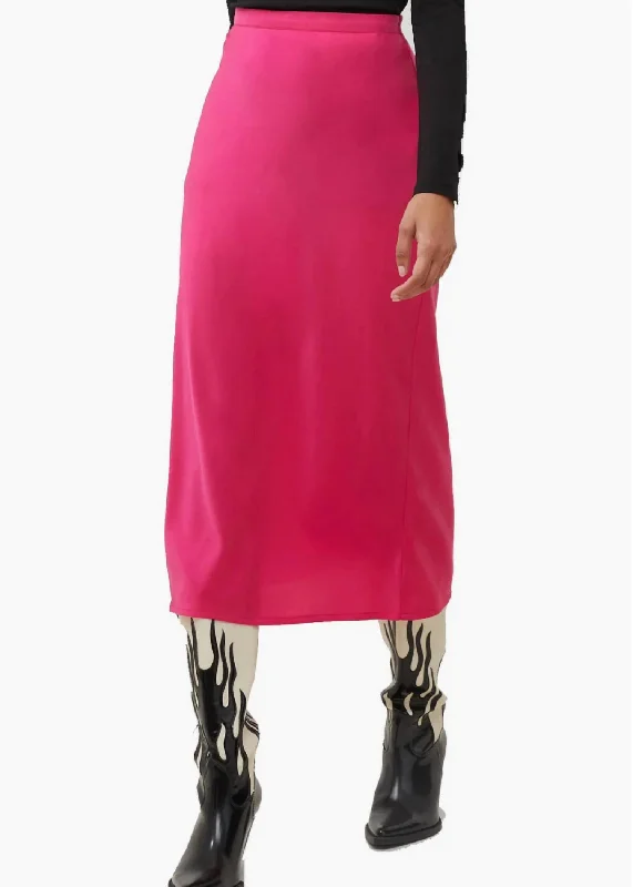 Latest Fashion for Women Satin Slip Skirt In Fushia