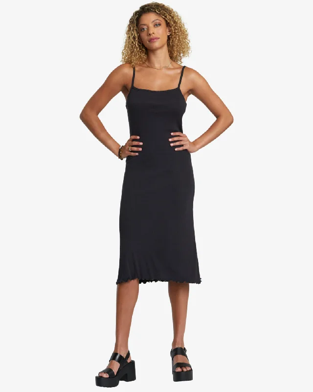 Relaxed Style Slink Midi Dress - RVCA Black