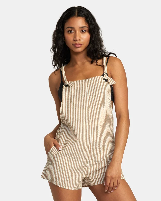 Casual Garments For Women Standard Romper - Workwear Brown