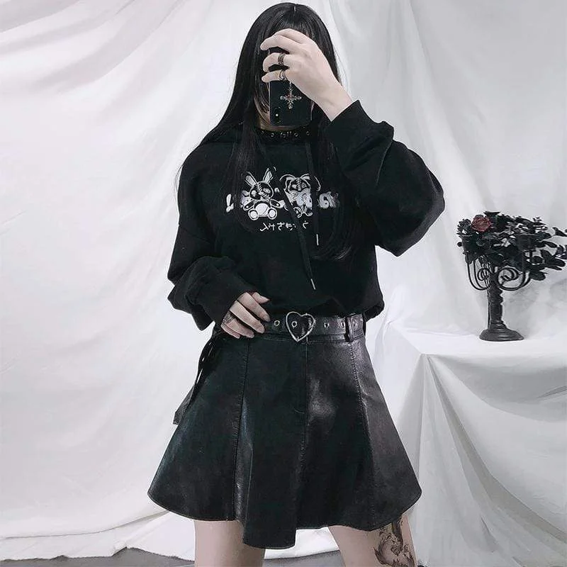 Women's Clothing Apparel Women's Gothic Faux Leather Skirts With Belt