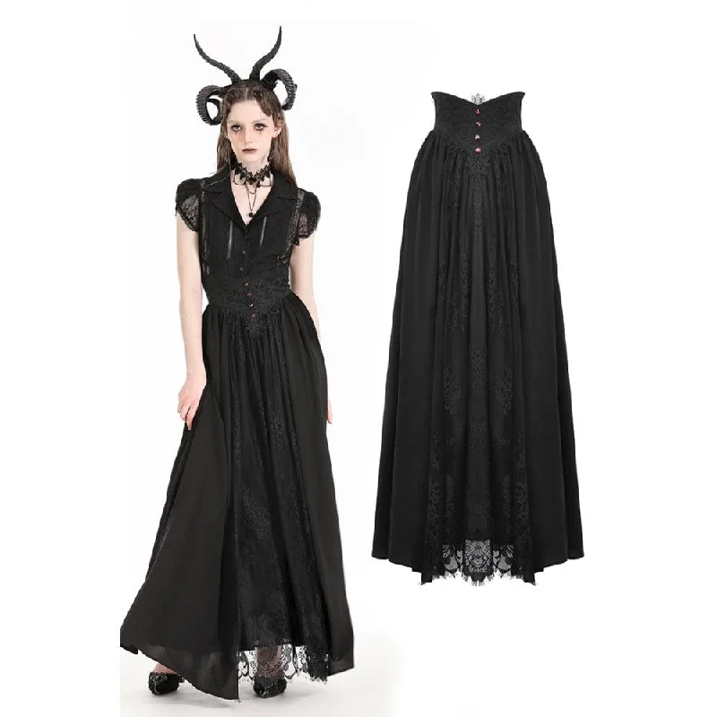 Designer Women's Fashion Online Women's Gothic Heart Embroidered High-waisted Skirt