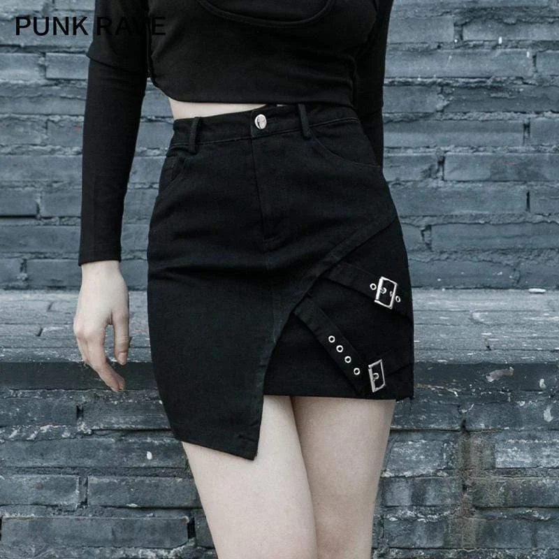 Women's Outerwear Garments Women's Gothic Irregular Skirts With Chains