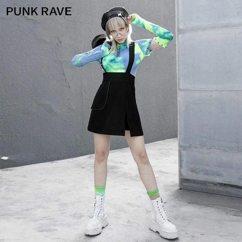 Women's Garments Women's Grunge Slit A-line Suspender Skirts