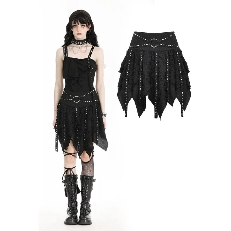 Women's Comfortable Lounge Attire Women's Punk Irregular Ripped Strap Skirt