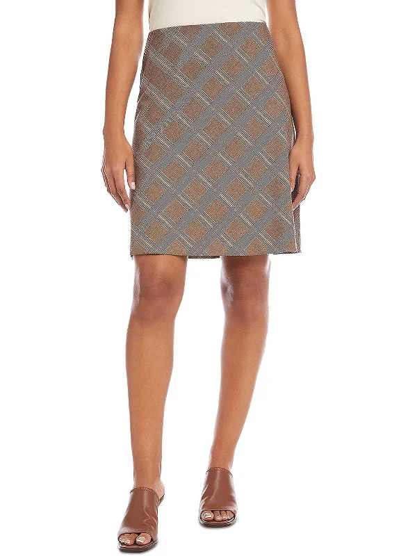 Modern Women's Apparel Womens Woven Plaid A-Line Skirt