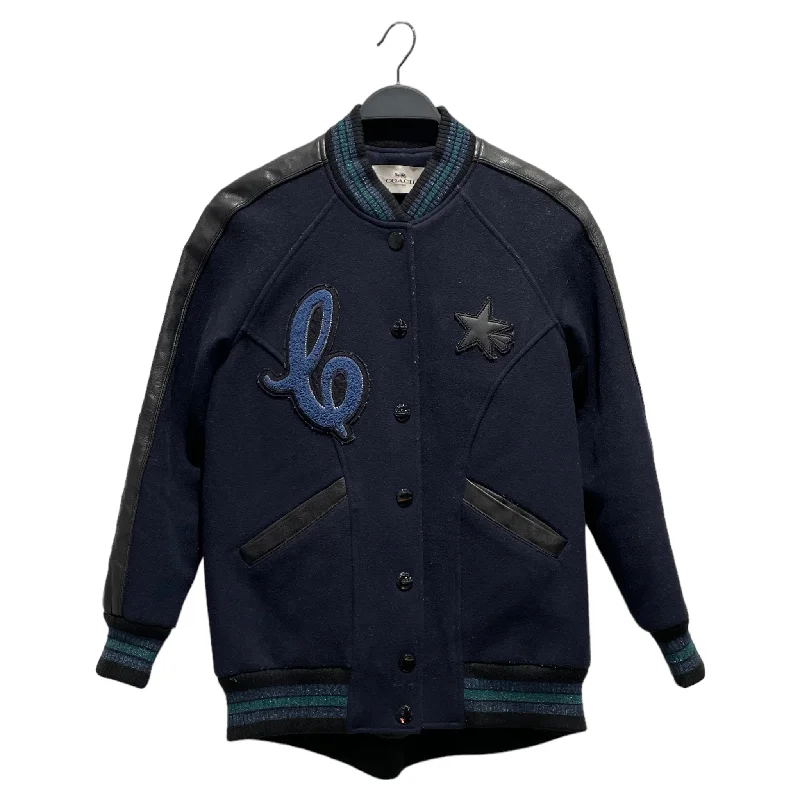 Women's Clothing COACH/Baseball Jkt/Graphic/Wool/NVY/