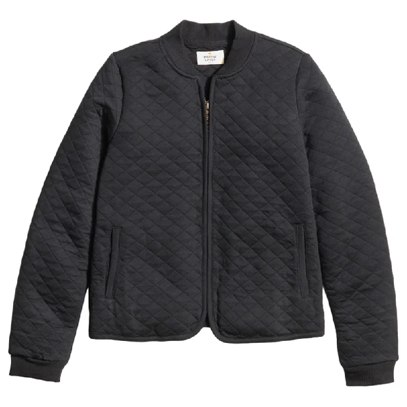 Fashion Women's Clothing Marine Layer Women's Black Corbet Quilted Bomber