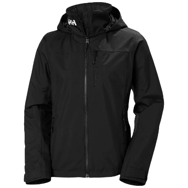 Relaxed Style Helly Hansen Women's Black Crew Hooded Midlayer Jacket 2.0