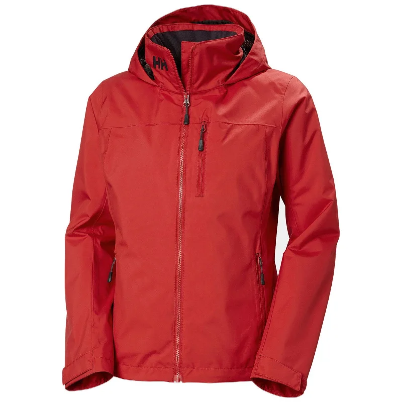 Boutique Styles Helly Hansen Women's Red Crew Hooded Midlayer Jacket 2.0